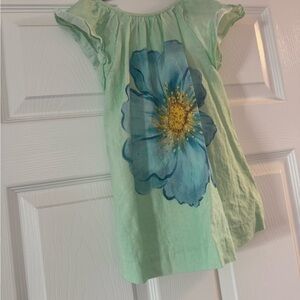 Zara Girls Green Floral Dress